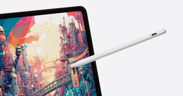 Apple iPad＆汎用モードの切り替えが可能！ハイブリッド充電式極細タッチペン