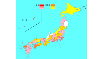 インフルエンザ患者報告数は8万人超に、東京都では2300人以上の増加