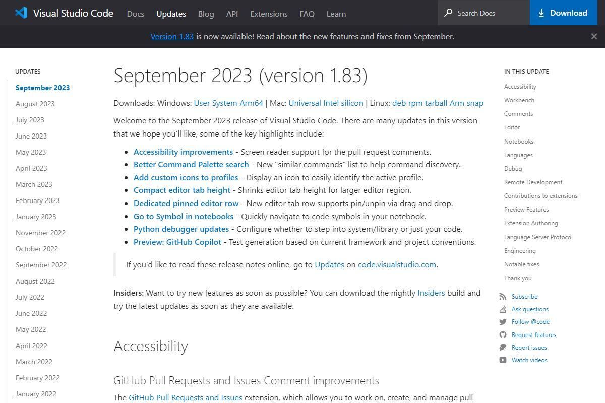 Visual Studio Code 2023年9月の新機能とハイライト