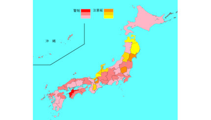 インフルエンザ患者報告数は8万5766人で前週比約1万8000人の減少、東京都も4779人で減少