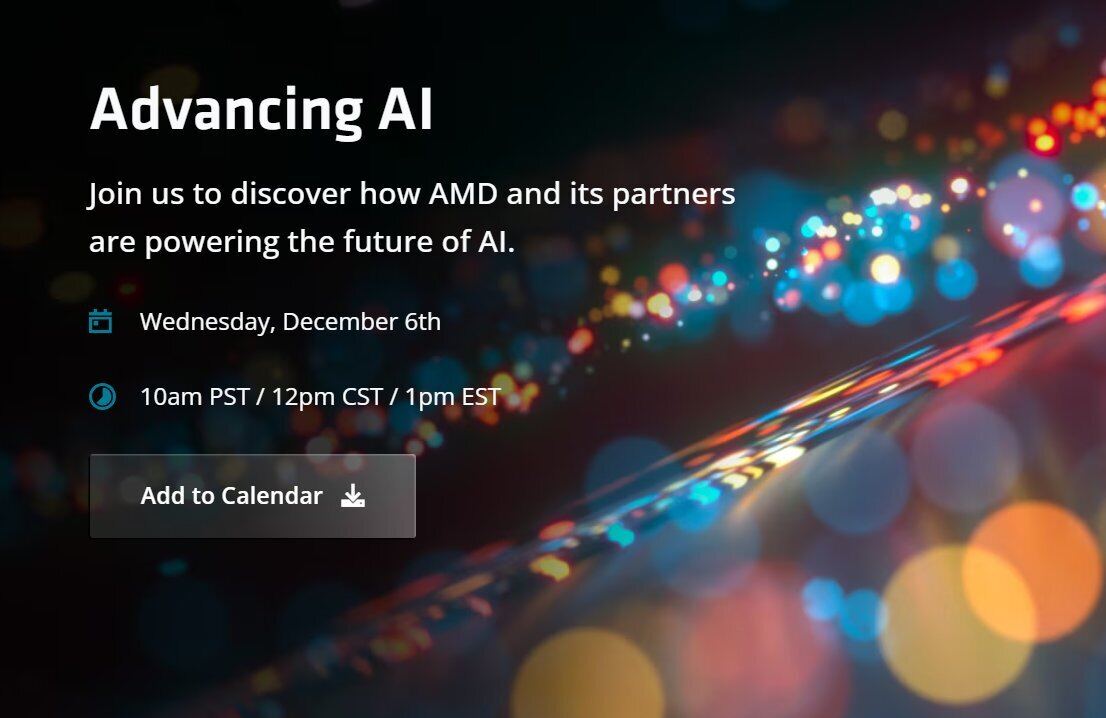 AMD、AI製品に関するイベント「Advancing AI」来月開催へ – MI300Xが登場？