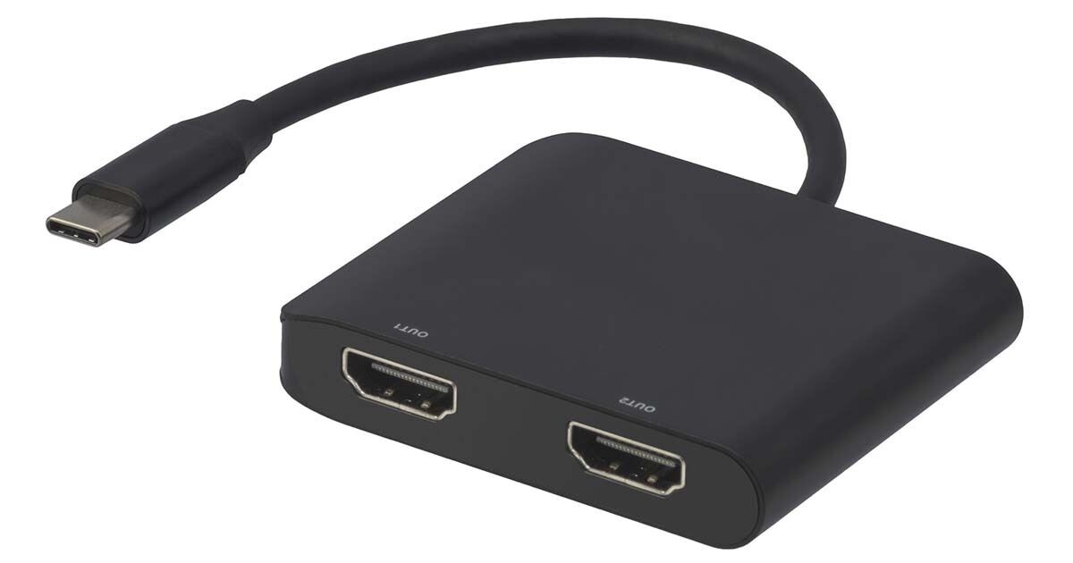 グリーンハウス、USBをHDMI×2系統に変換するアダプター