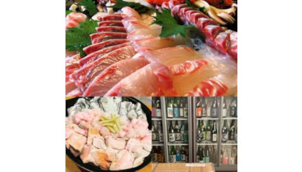 刺身10種・総菜食べ放題と日本酒飲み放題がSAKESQUAREから、プラス500円で痛風鍋も