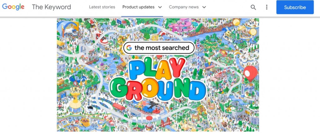Googleが過去25年間に最も検索されたキーワードを探すゲーム「Most Searched Playground」を公開