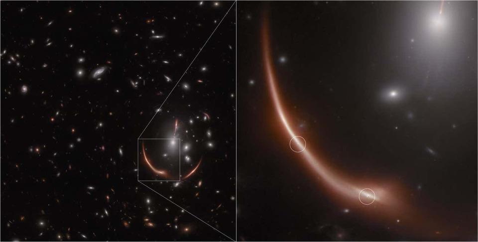 ジェイムズ・ウェッブ宇宙望遠鏡が捉えた、古代宇宙に光り輝く超新星