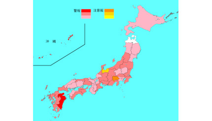 インフルエンザ患者報告数は2万人増、東京都は2000人増