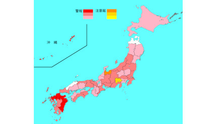 インフルエンザ患者報告数は9万人超に、東京都は7672人を超える