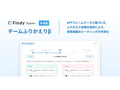 「Findy Team+」が新機能「チームふりかえりβ」をリリース、ふりかえりミーティングを円滑化