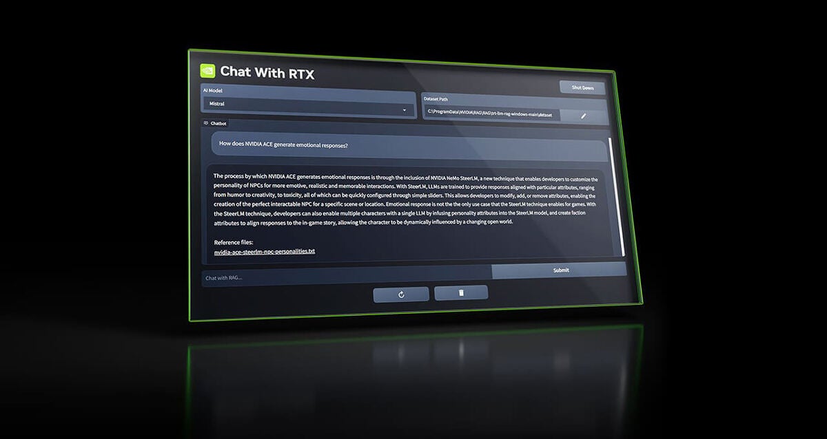 NVIDIA「Chat with RTX」公開、PCローカル環境で生成AIチャットボット