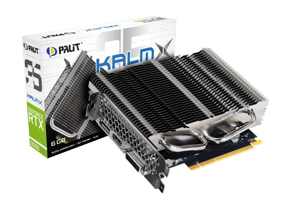 Palit、「GeForce RTX 3050 6GB」にファンレスモデル発売 – DVI端子もしっかり完備