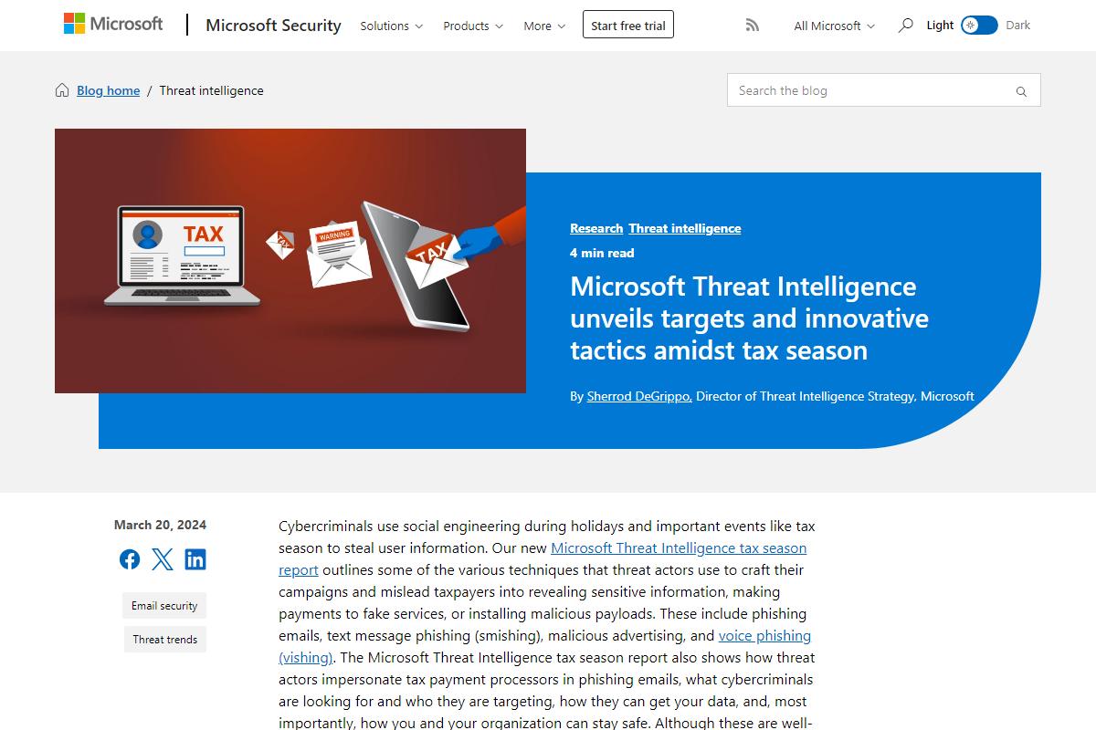 Microsoft、確定申告狙ったサイバー攻撃の観測状況と対策を説明