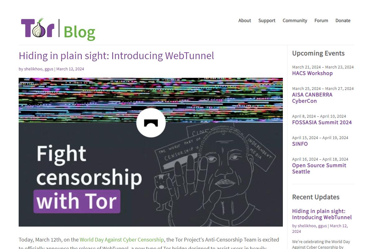 Tor、検閲回避のためHTTPSプロトコルによるWebトンネル開始 – 中国が摘発強化