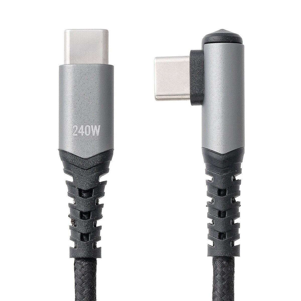 柔らかいのに絡みにくいL字USB-Cケーブル、PD240W対応とPD100W対応の2種