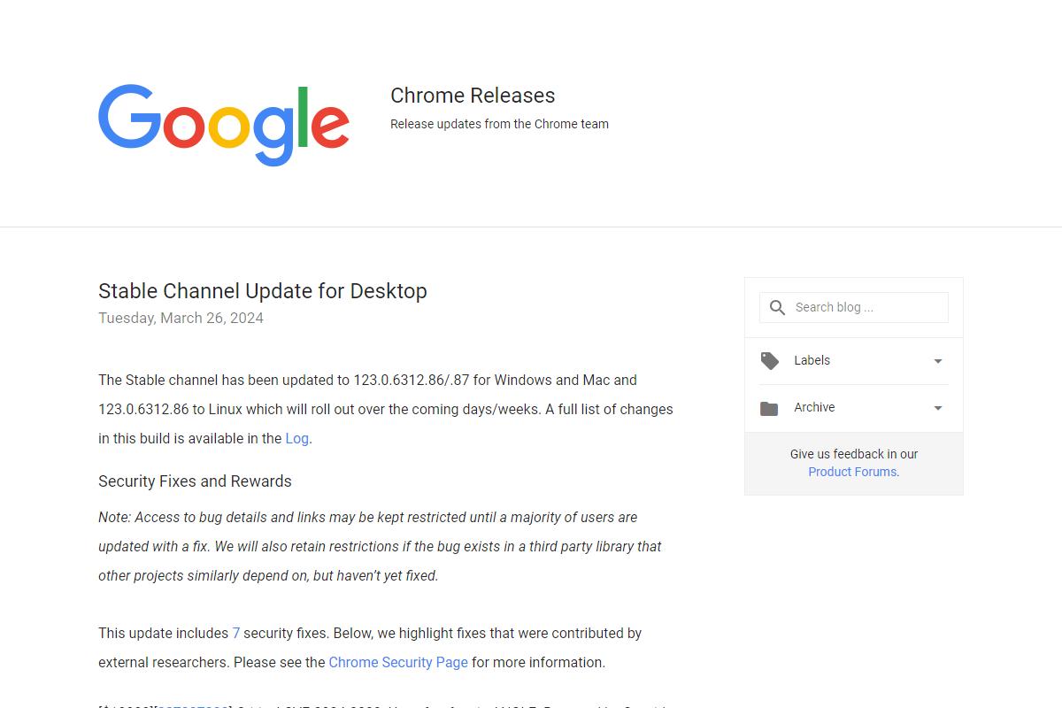 Google Chrome、脆弱性修正する緊急のセキュリティアップデート – ただちに更新を