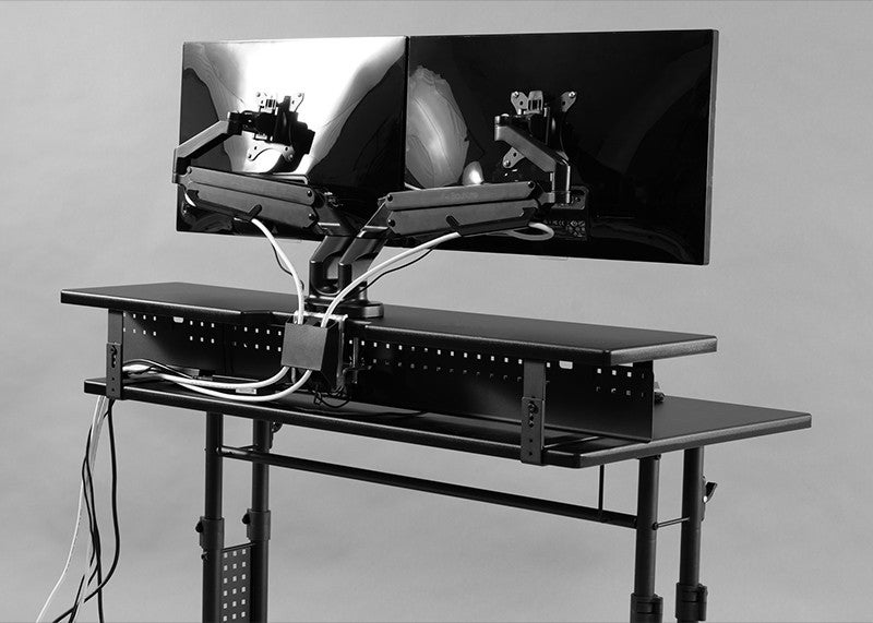 Bauhutte、クランプ式モニターアームを取り付けられる幅110cmの卓上ディスプレイ台