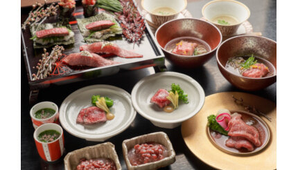 京都のラグジュアリー町家旅館で「肉寿司としゃぶしゃぶ懐石」の新メニュー