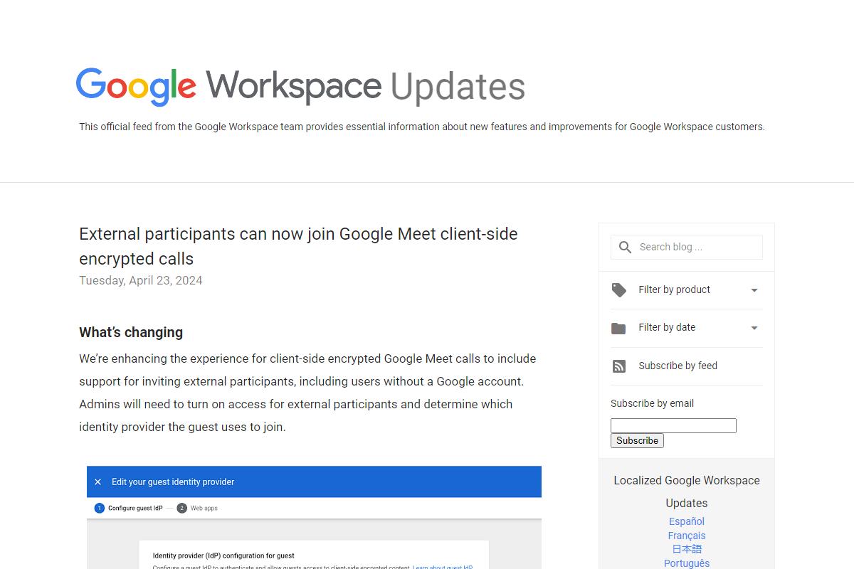 Google MeetにGoogleアカウントを持たないユーザーが参加可能に