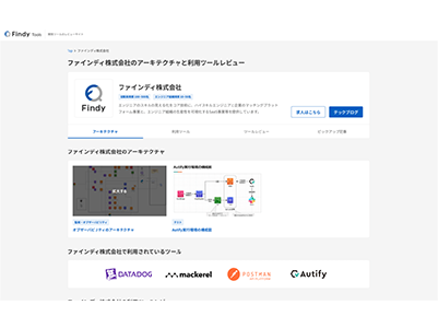 開発ツールレビューサイト「Findy Tools」、レビュアー企業のアーキテクチャを公開