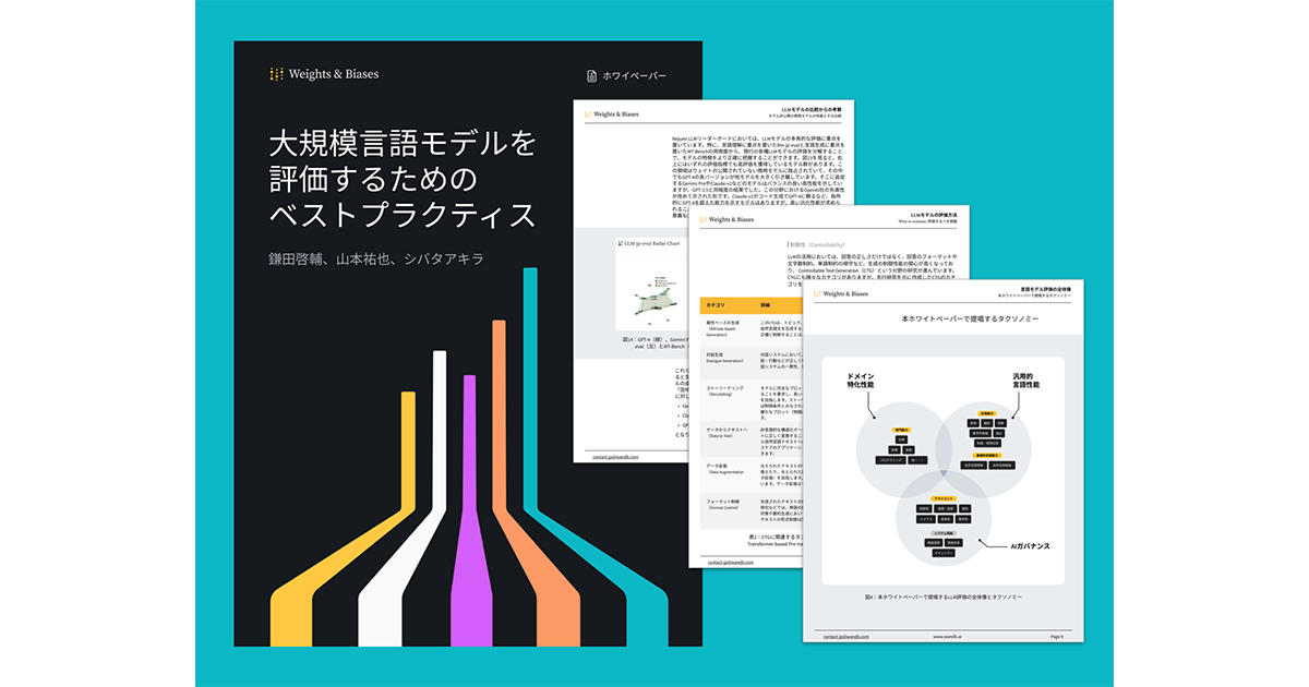 Weights & Biases Japan、LLM関連ホワイトペーパー第3弾「大規模言語モデル(LLM)を評価するためのベストプラクティス」発表