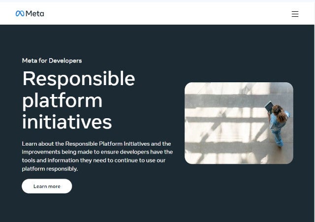 Meta、責任あるMetaアプリ開発のための「Responsible platform initiatives hub」