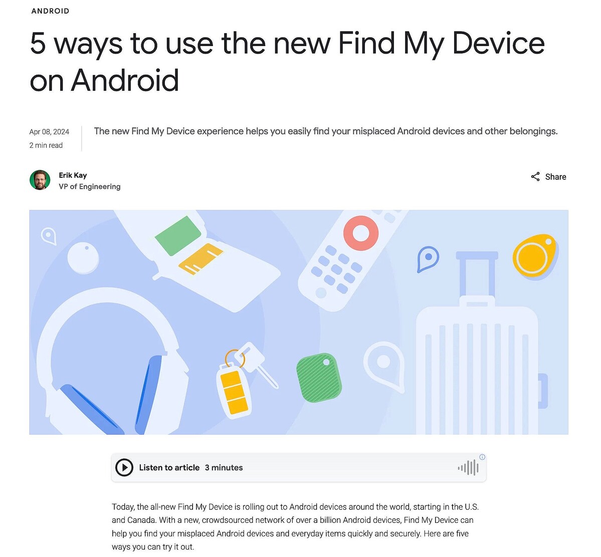 Google、Android向け新しいFind My Deviceサービス開始を正式発表 – 5つの活用例