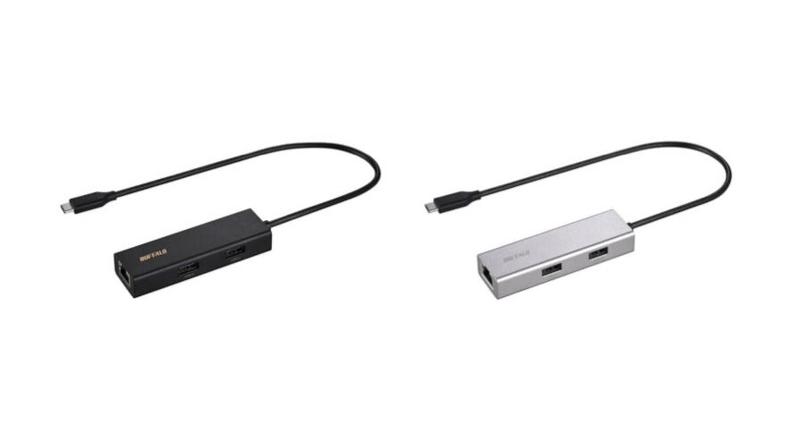 バッファロー、USB周辺機器を3台つなげるギガビット有線LANアダプタ