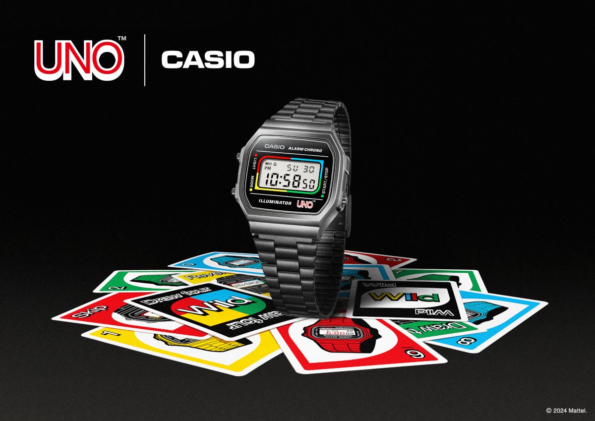 世界的人気カードゲーム「UNO」とカシオクラシックのコラボウオッチが登場