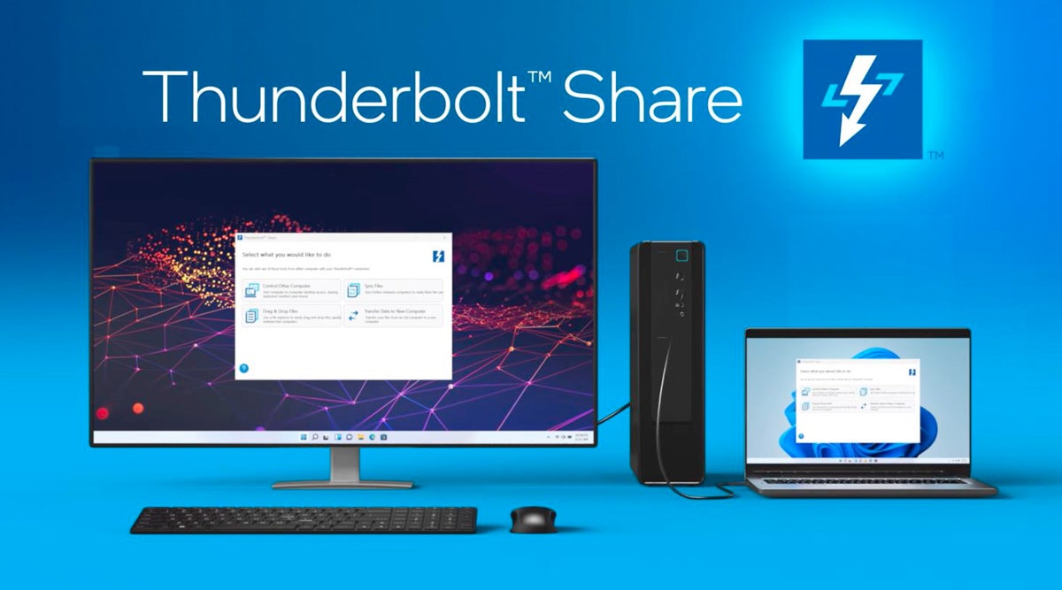Intel「Thunderbolt Share」発表、ケーブル接続によるPC間の高速データ転送や共有を実現