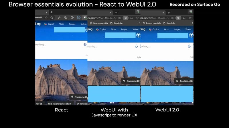 新たな基盤WebUI 2.0で高速化したMicrosoft Edge