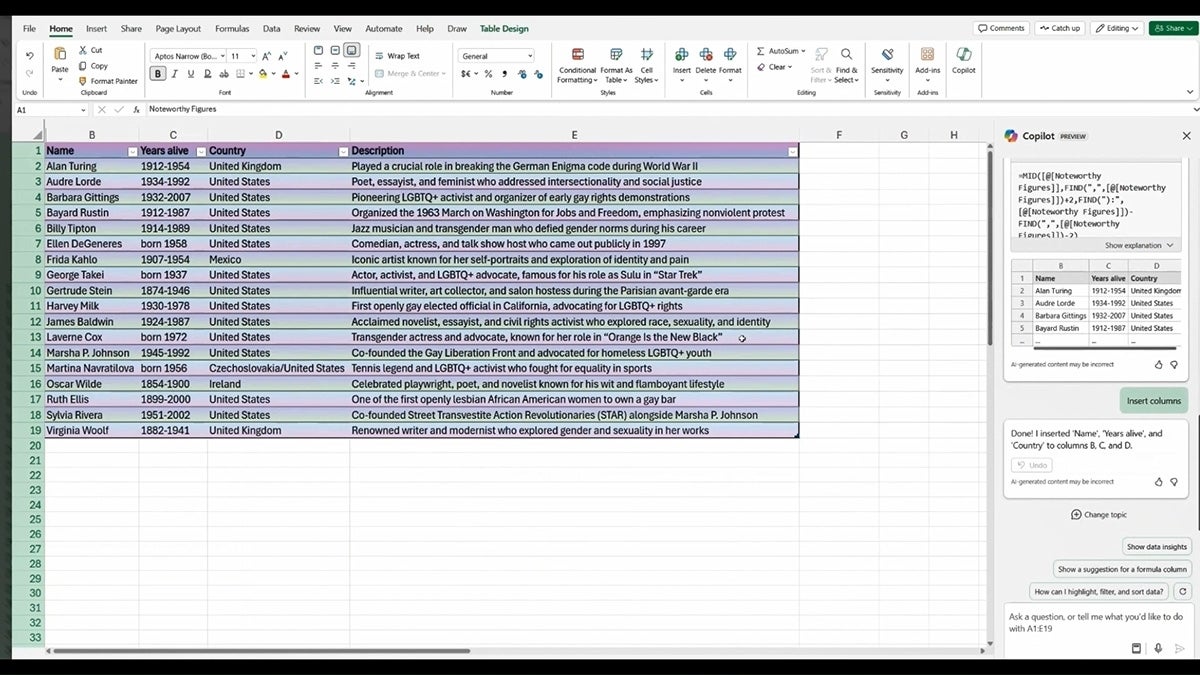 ″Copilot in Excel″にデータ整理や機械学習前のデータクレンジングにも役立ちそうな機能