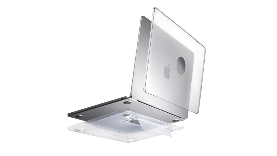 意外となかった？ MacBookを守る、スタンド付きの透明カバー