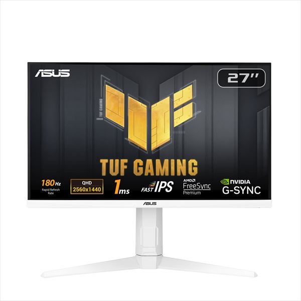 ASUS「TUF GAMING」、180Hz駆動の白い27型ゲーミングディスプレイ