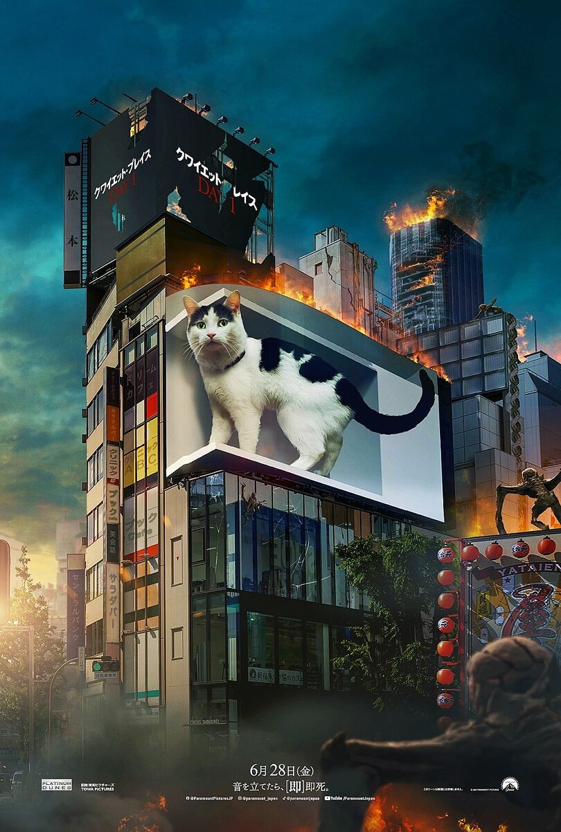 『クワイエット・プレイス：DAY1』物語の“キーにゃん”猫のフロドが新宿に出現？！ 激カワ動画も到着！