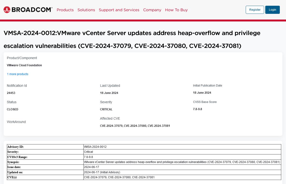 VMware vCenter Serverに緊急の脆弱性、アップデートを