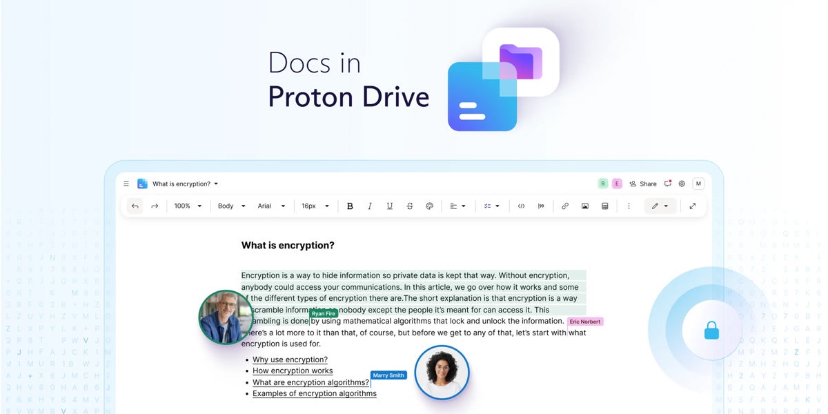 Protonが文書エディタ「Proton Docs」発表 、E2E暗号化対応でGoogle Docsに対抗