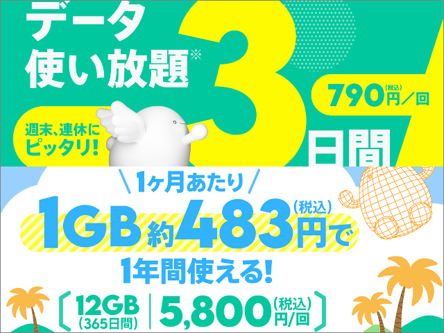 povo 2.0が1日200円以下の「3日間データ使い放題」発売、副回線やシニアに最適な「12GB（365日間）5800円」も