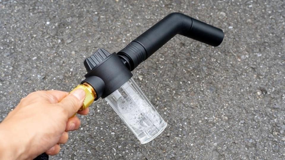 電源不要で水道水を高圧噴射できる「ハイパワー洗浄ノズル」