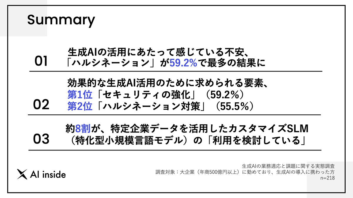 大企業における生成AI活用、6割近くがハルシネーションに不安