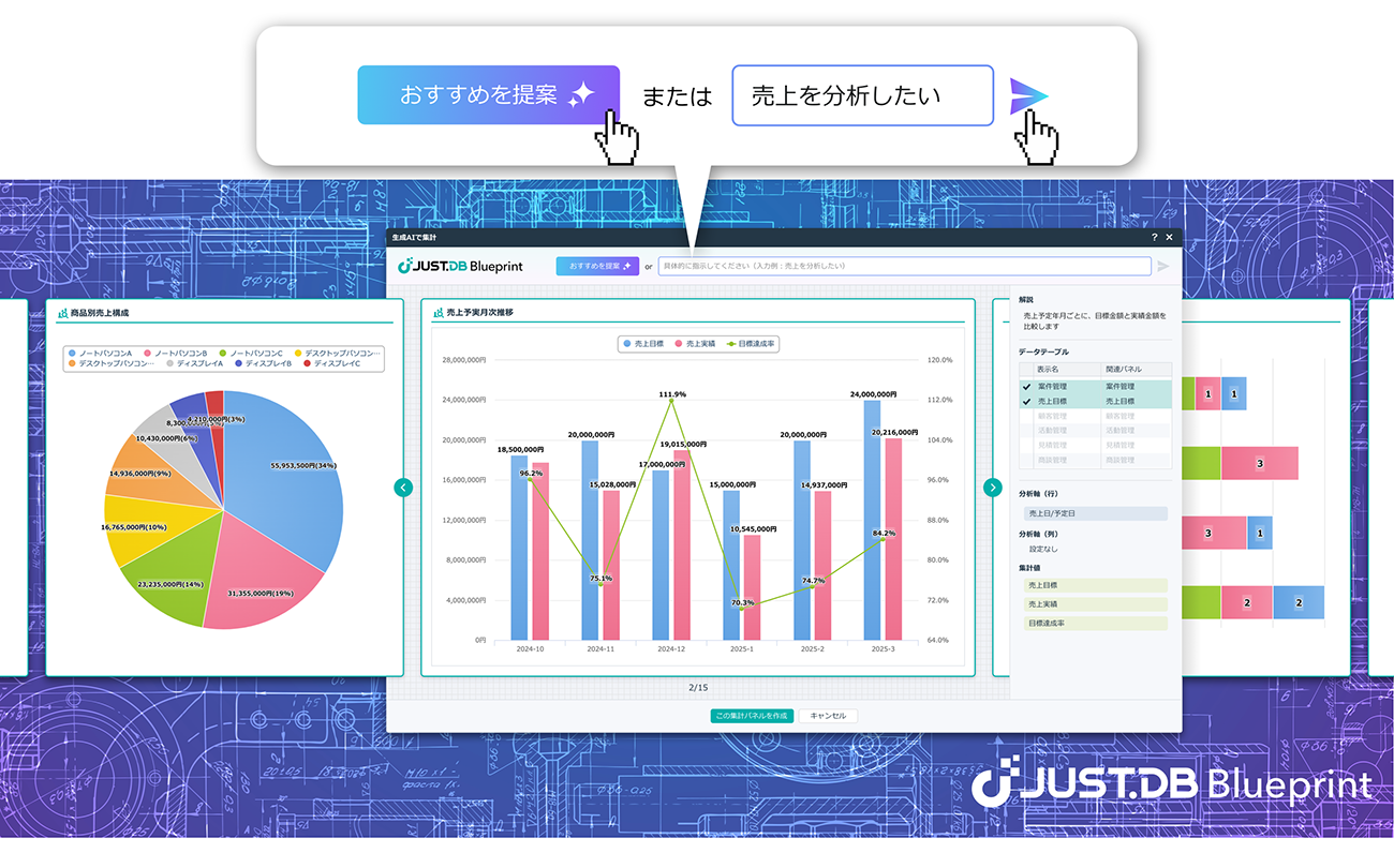 ジャストシステム、生成AIの活用でデータ集計・分析を自動化したノーコードクラウドデータベース「JUST.DB」最新版をリリース