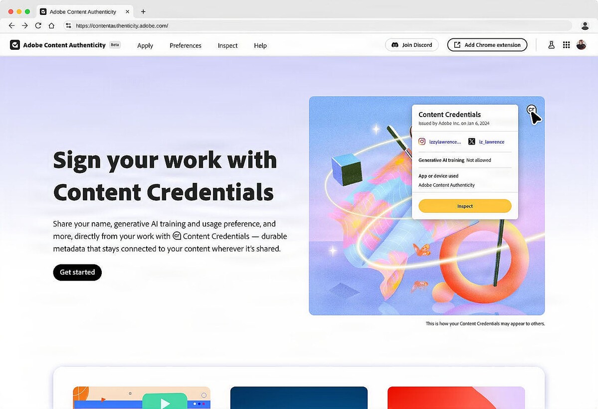 アドビ、コンテンツ保護／認証を支援するWebアプリ「Content Authenticity」