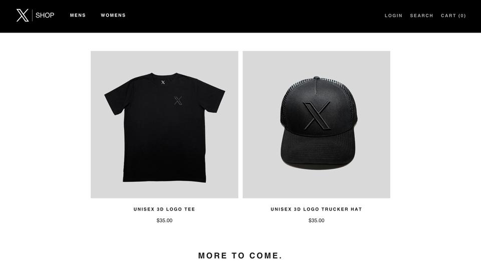 X、公式アパレルの販売を開始。なぜかこの時期にTシャツとキャップが出た