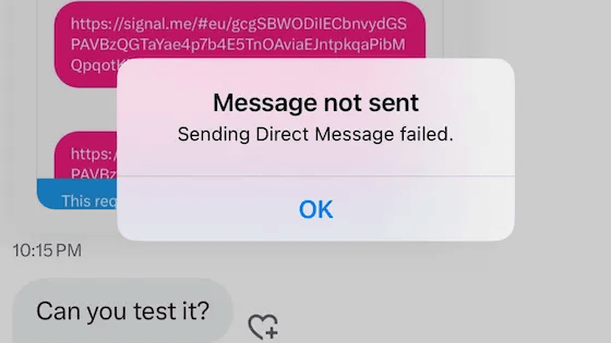 Xが暗号化メッセージングサービス「Signal」へのリンクをブロックしているという報告