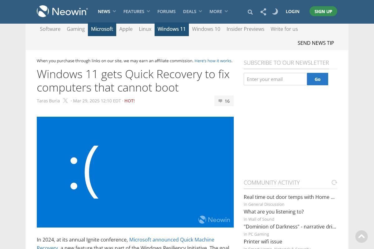 起動できないWindows 11を高速回復する新機能が登場
