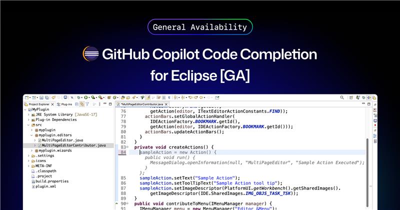 Eclipseに対応したCopilot「Code completion in GitHub Copilot for Eclipse」正式版がリリース