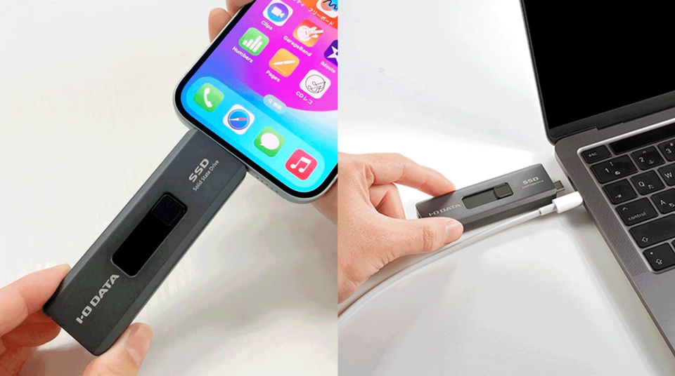 アイ・オー・データのスティックSSDは軽量コンパクト！ USB-A/Cに直挿しOK