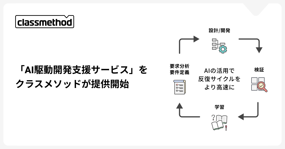 クラスメソッド、失敗を恐れることなくソフトウェア開発に挑める「AI駆動開発支援サービス」提供開始