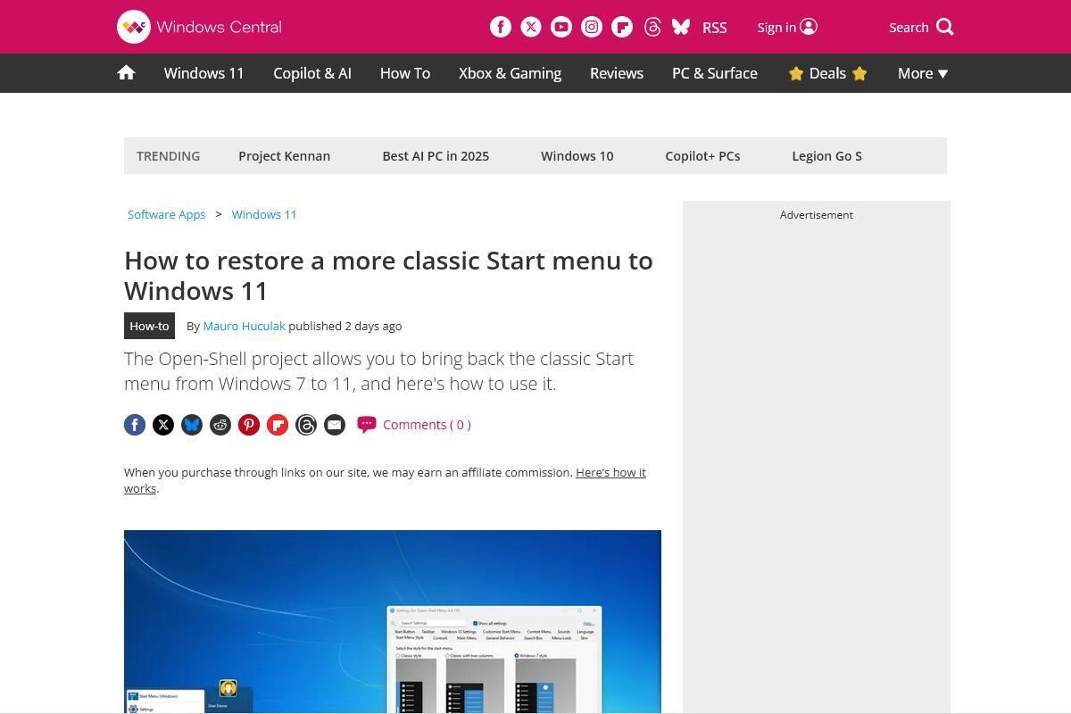 Windows 11スタートメニューをWindows 7風にする方法