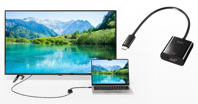 DisplayPort Altモード対応!USB Type-CからHDMIに変換し映像出力ができる変換アダプタ