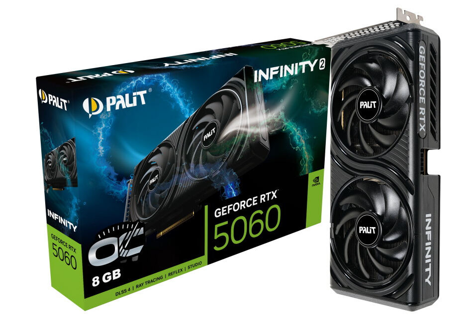 Palit、デュアルファン・2スロット仕様の「GeForce RTX 5060 Infinity 2 OC」