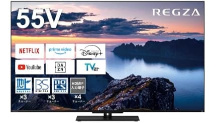 REGZA「55Z670N」が首位! 2025年8月の4Kテレビ人気ランキングTOP10 2025/9/16